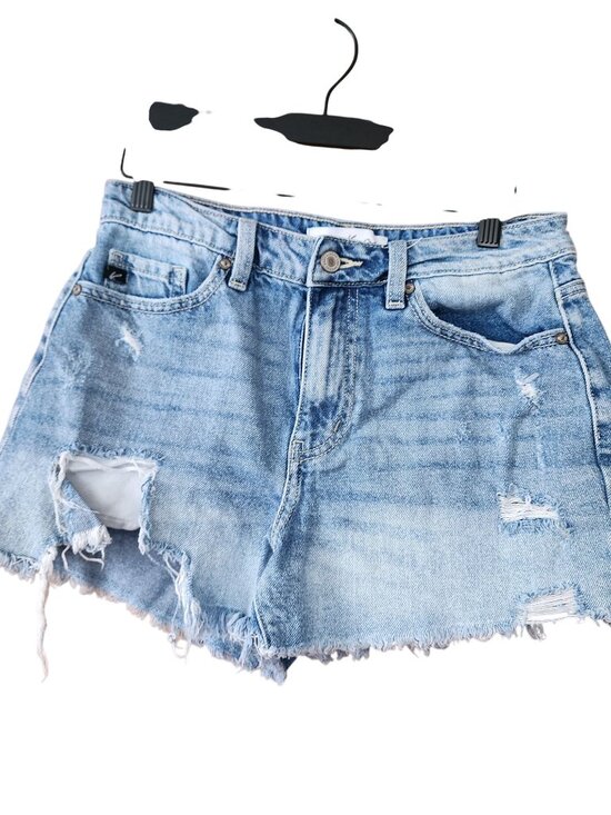 Kan Can Pants - Kan Can Distressed denim Jean Shorts Womens Size M
